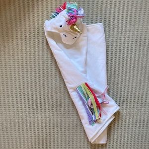 Pottery Barn Kids unicorn wrap around hooded towel